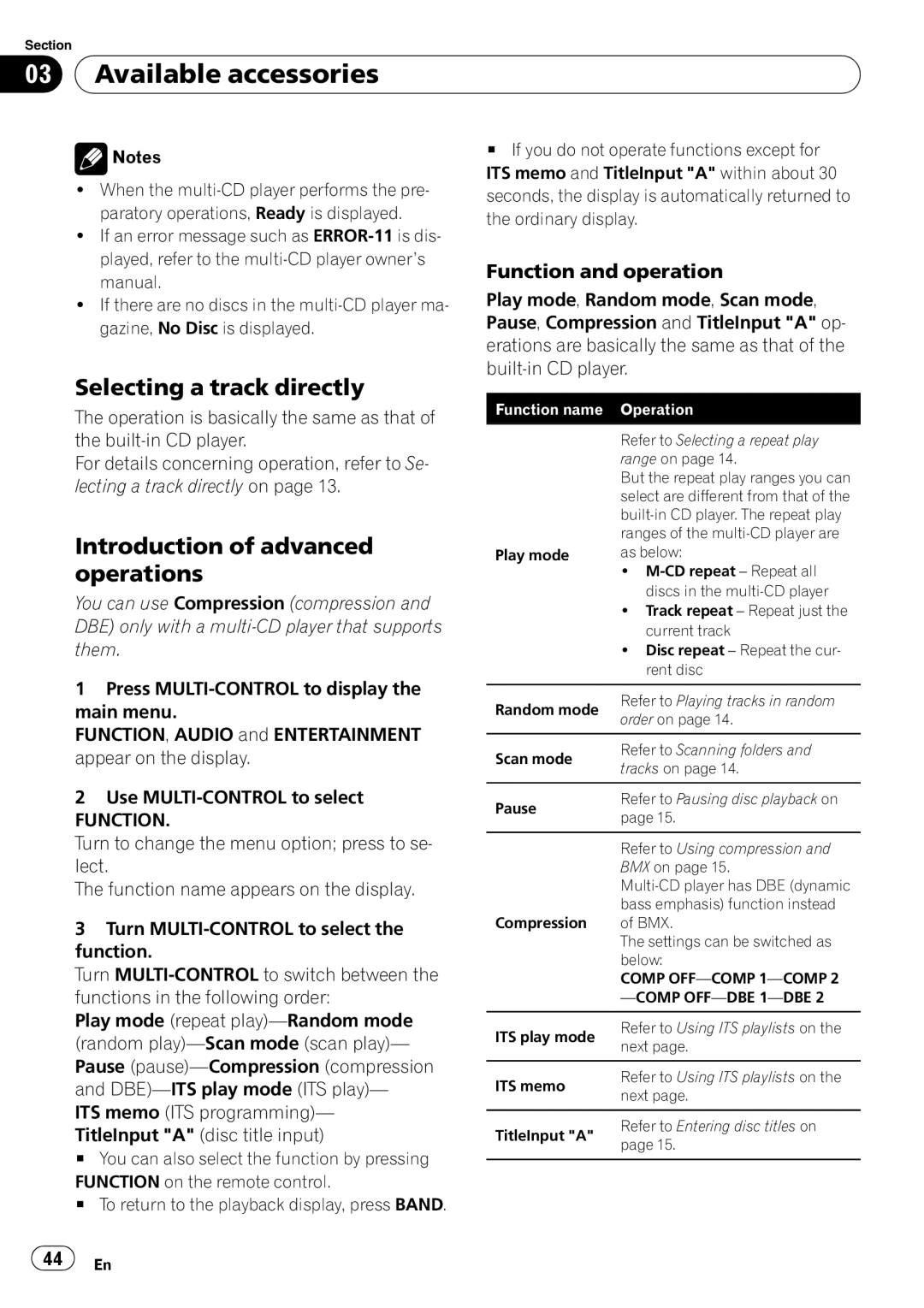 Pioneer DEH-P6950IB operation manual Turn to change the menu option press to se, Functions in the following order 