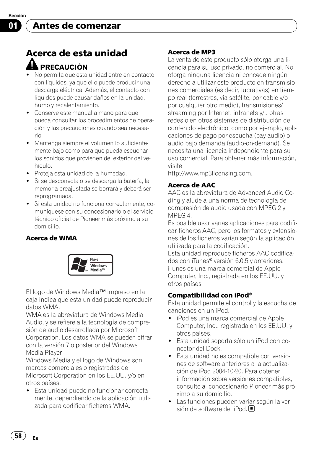 Pioneer DEH-P6950IB operation manual Antes de comenzar Acerca de esta unidad 