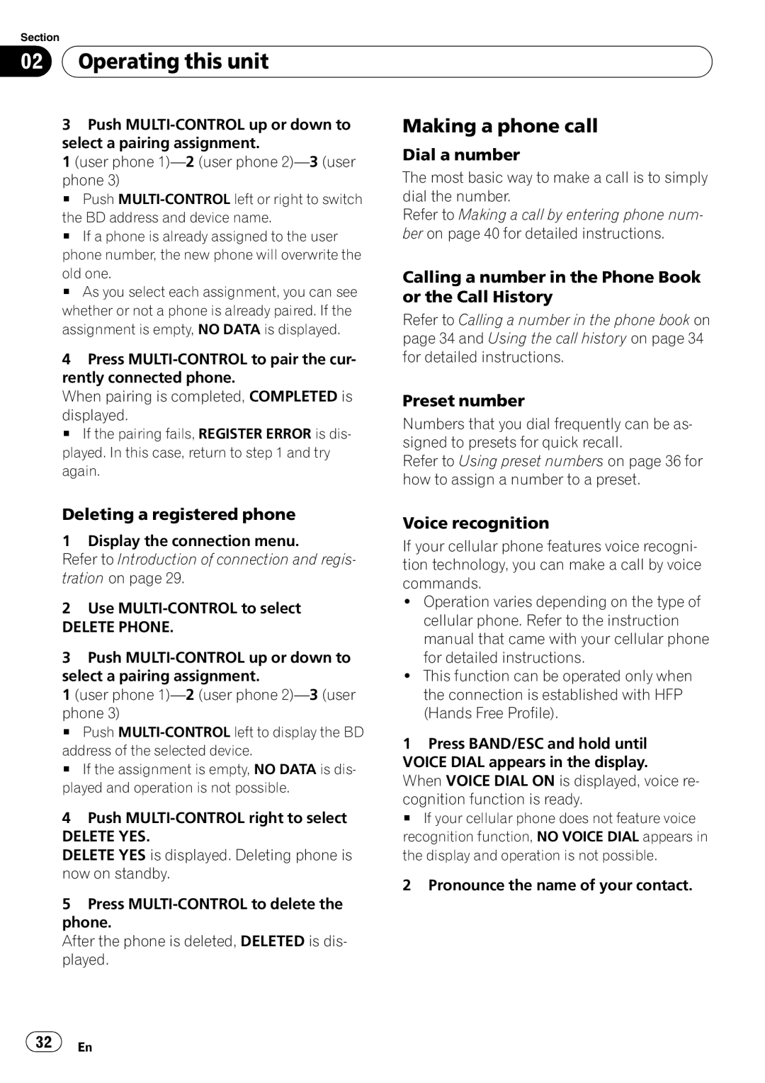 Pioneer DEH-P700BT operation manual Making a phone call 