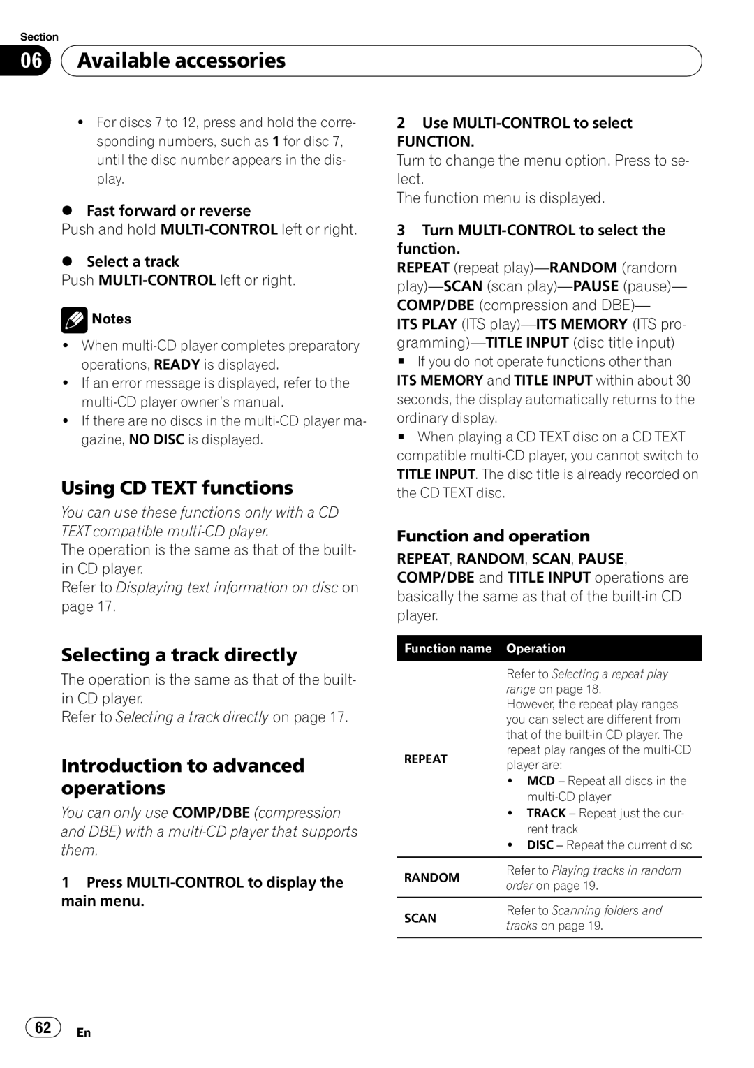 Pioneer DEH-P700BT operation manual Using CD Text functions, Selecting a track directly 