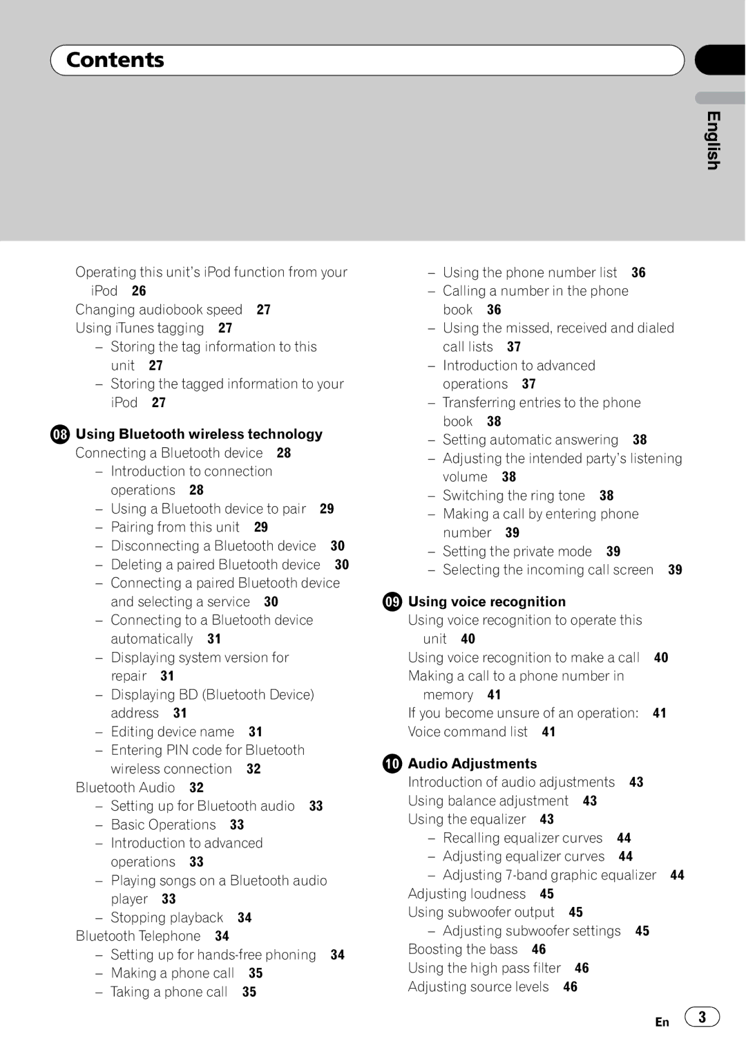 Pioneer DEH-P7100BT operation manual Audio Adjustments, Adjusting loudness, Adjusting subwoofer settings, Boosting the bass 