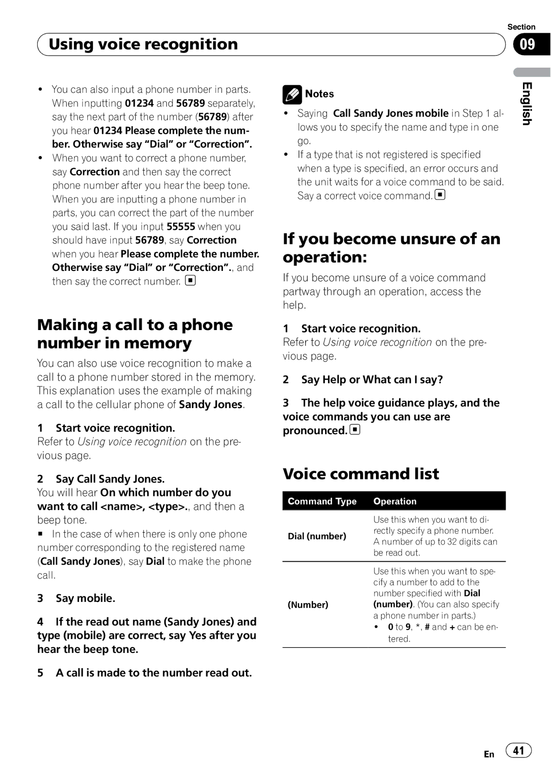 Pioneer DEH-P7100BT operation manual Using voice recognition, If you become unsure of an operation, Voice command list 