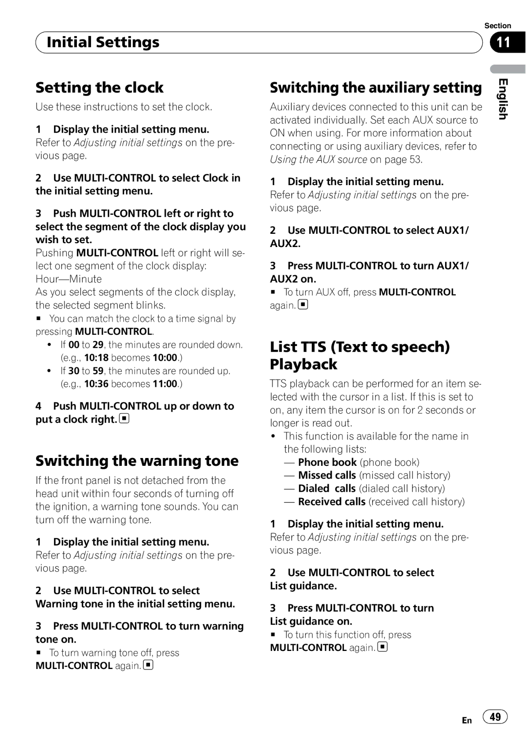 Pioneer DEH-P7100BT operation manual Switching the warning tone, List TTS Text to speech Playback 