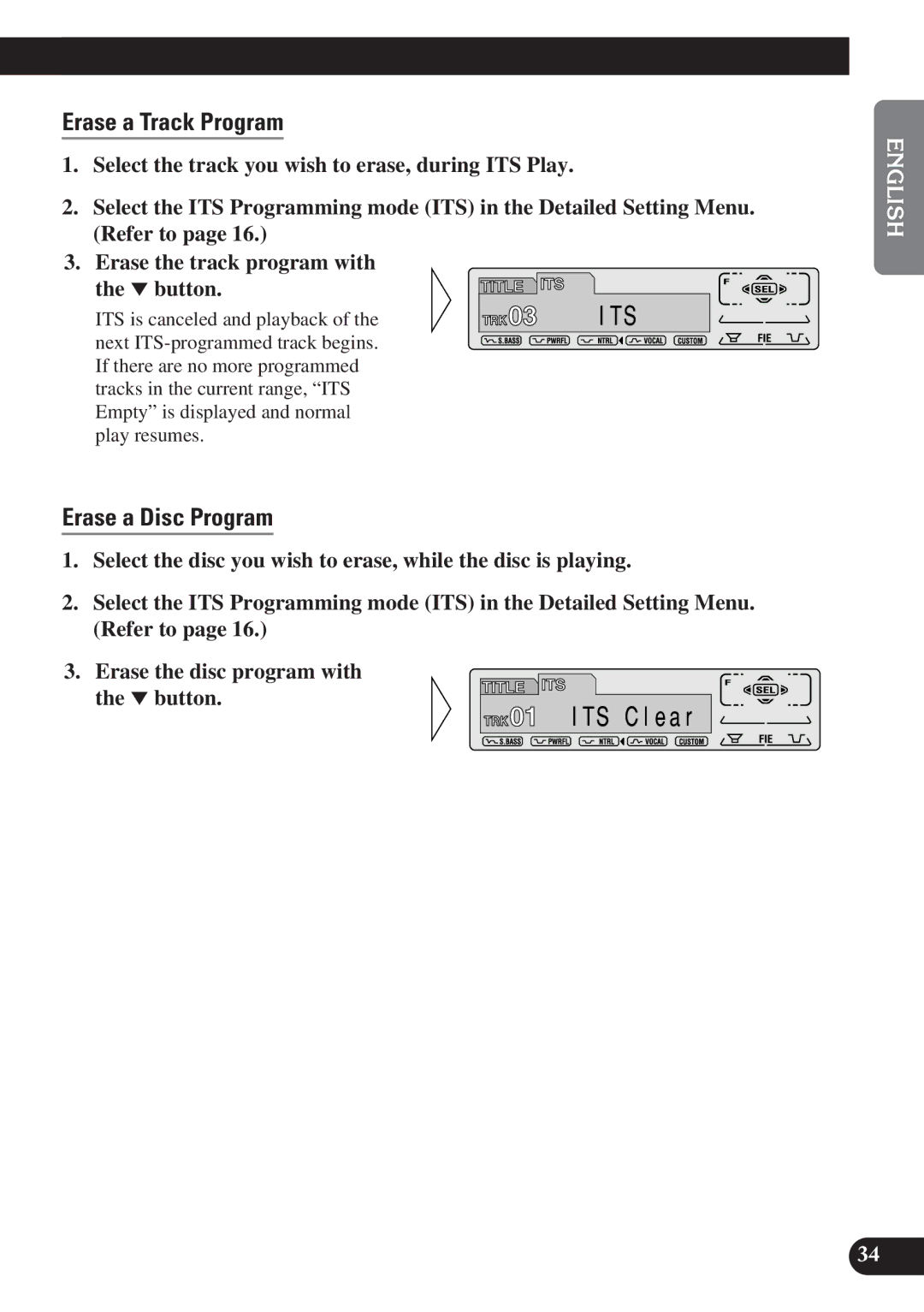 Pioneer DEH-P6100R, DEH-P7100R operation manual Erase a Track Program, Erase a Disc Program 