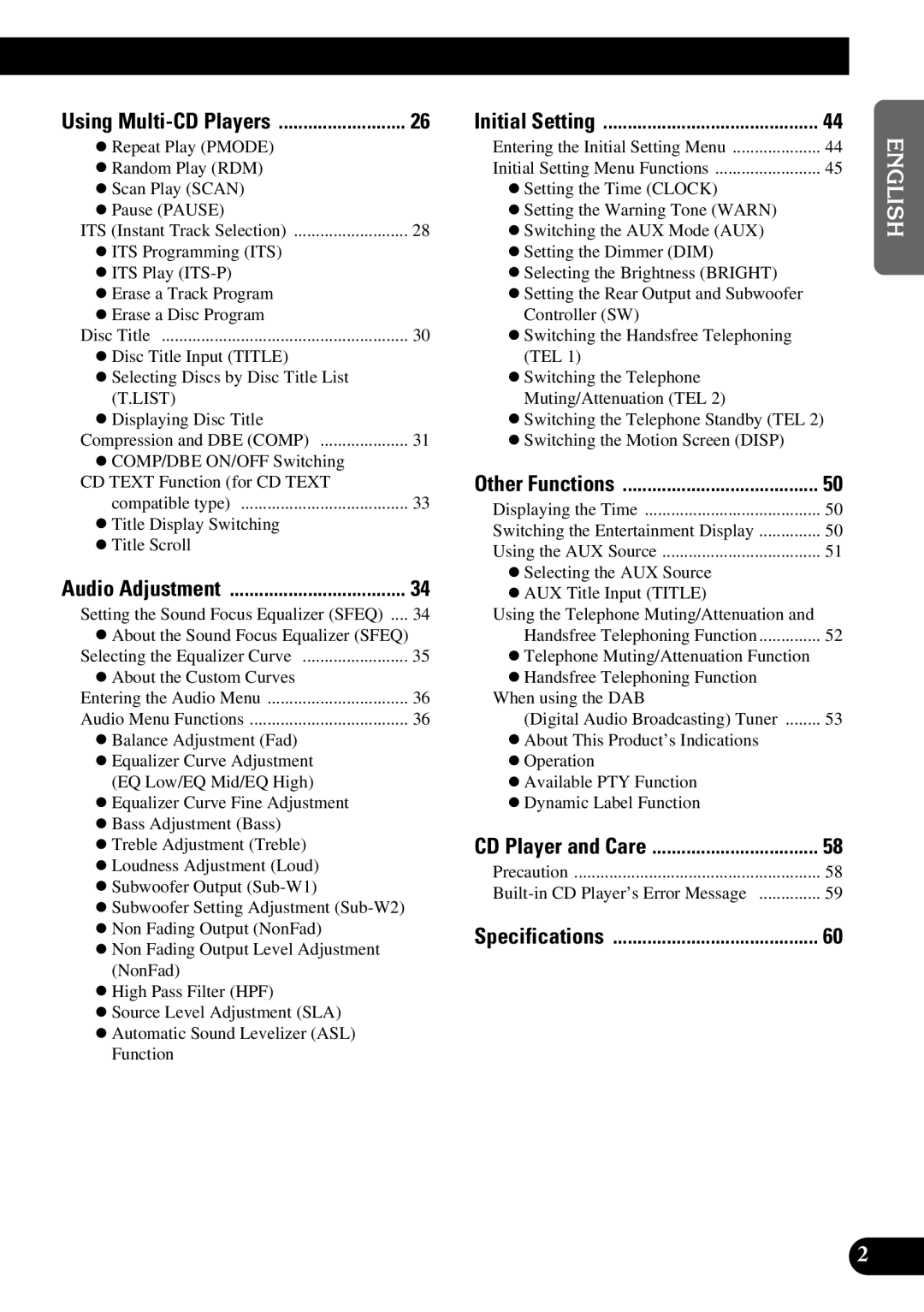 Pioneer DEH-P630, DEH-P730 operation manual English Español Deutsch Français Italiano Nederlands 