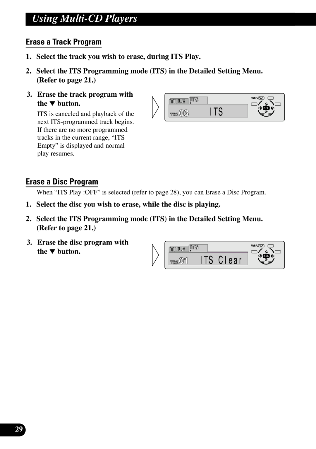 Pioneer DEH-P730, DEH-P630 operation manual Erase a Track Program, Erase a Disc Program 