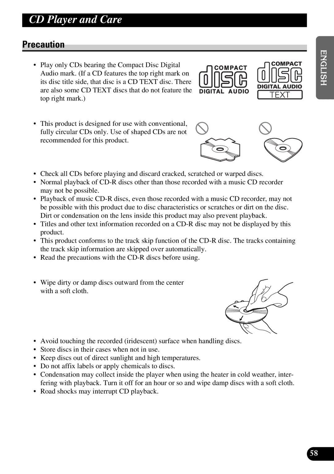 Pioneer DEH-P630, DEH-P730 operation manual CD Player and Care, Precaution 