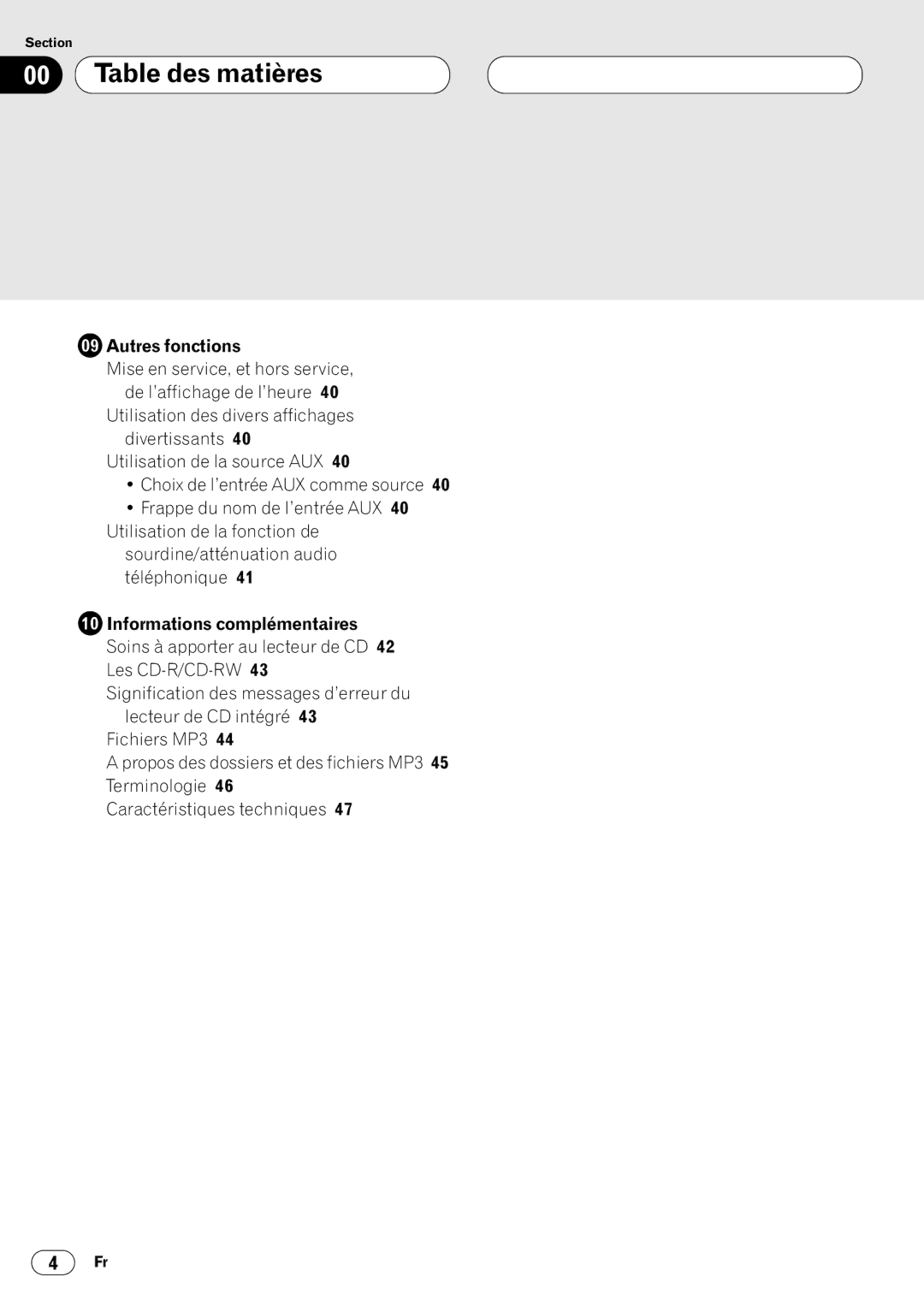 Pioneer DEH-P7400MP operation manual Autres fonctions, Informations complémentaires 