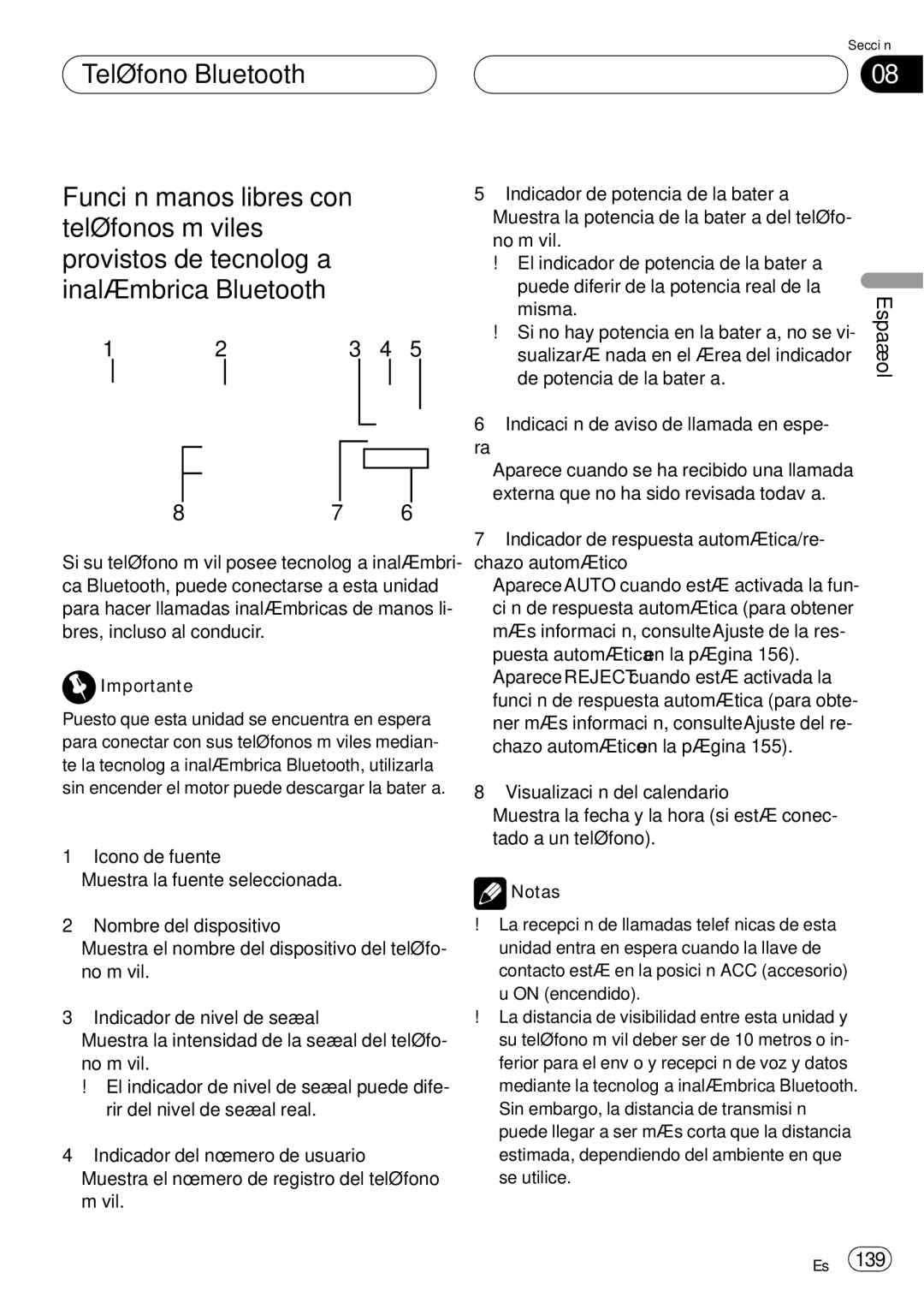 Pioneer DEH-P75BT operation manual Misma 