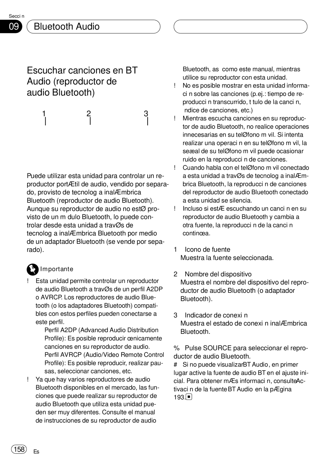 Pioneer DEH-P75BT operation manual 158 Es 