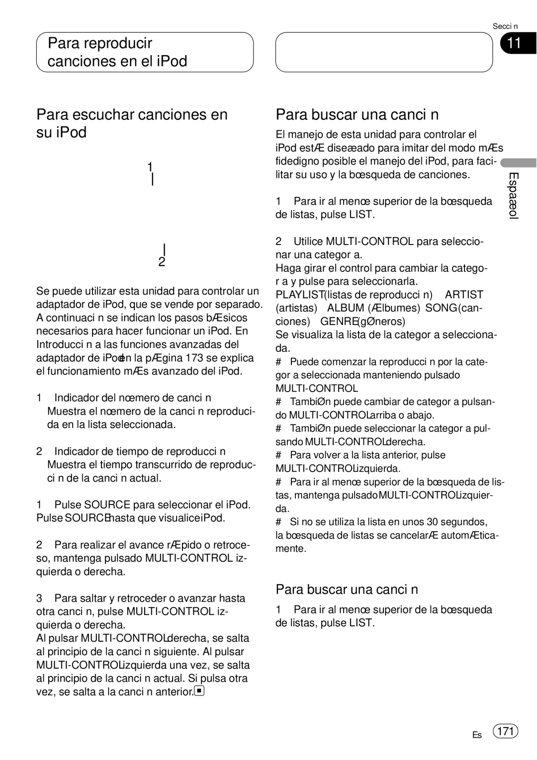 Pioneer DEH-P75BT operation manual Para buscar una canción 