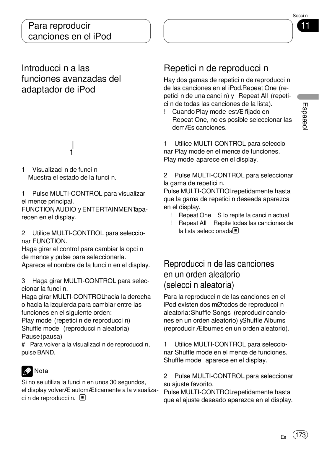 Pioneer DEH-P75BT operation manual Demás canciones 