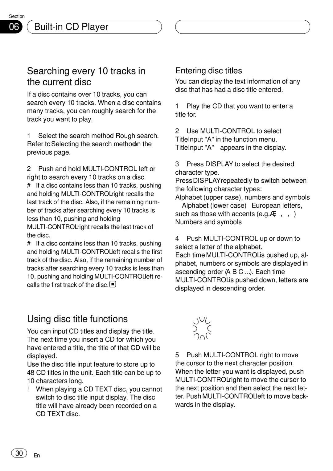 Pioneer DEH-P75BT operation manual Using disc title functions, Entering disc titles 