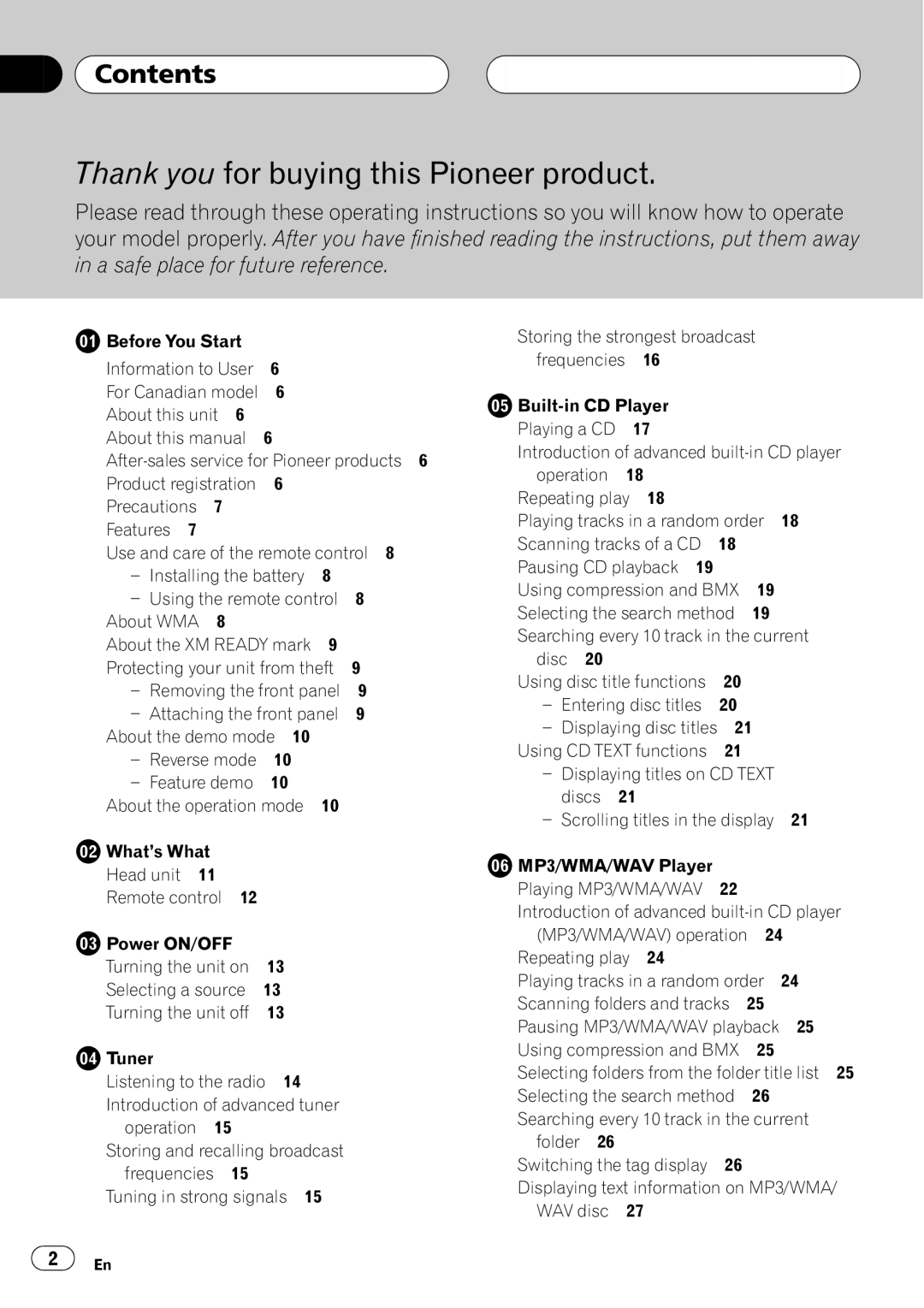 Pioneer DEH-P7600MP operation manual 