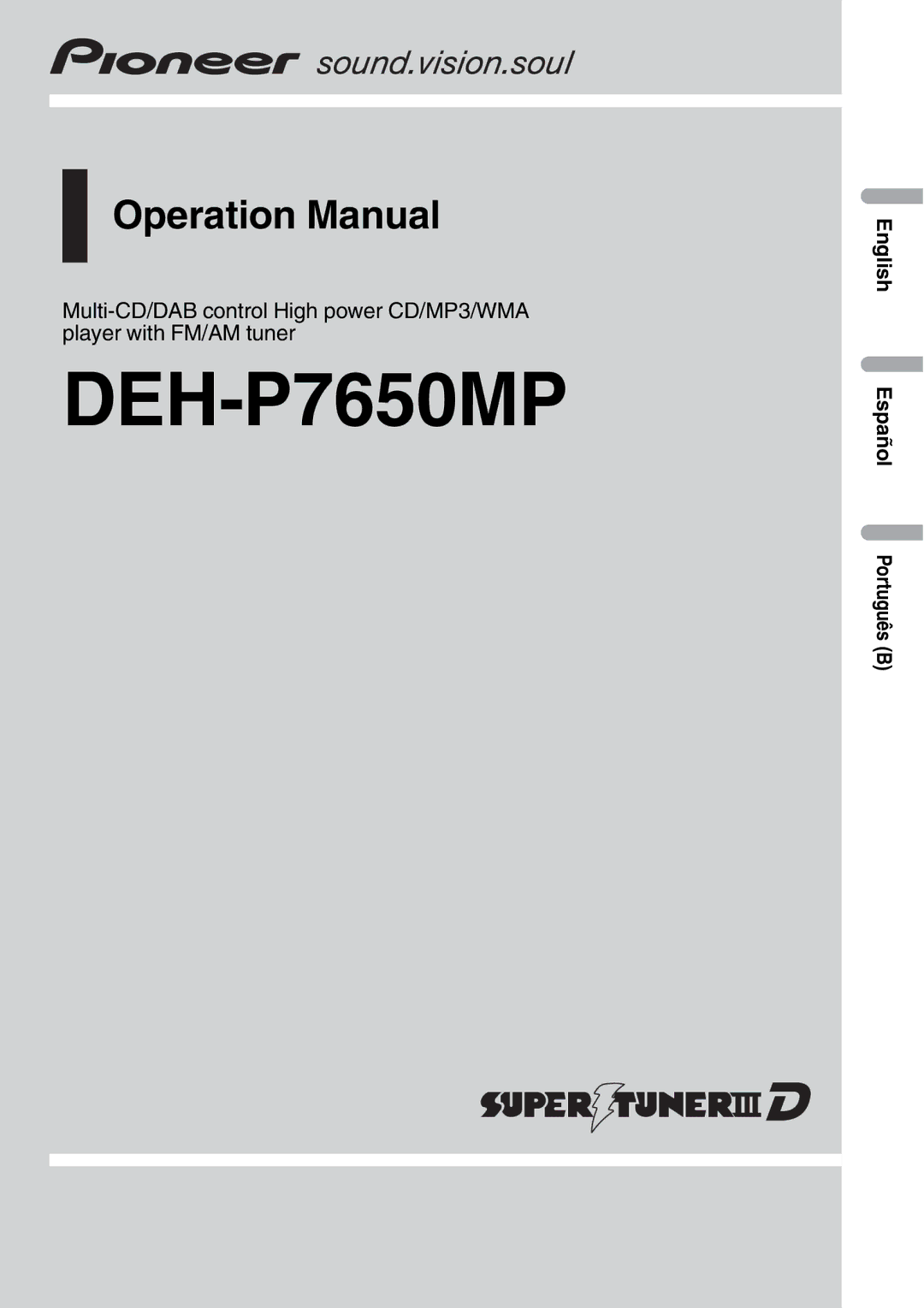 Pioneer DEH-P7650MP operation manual 