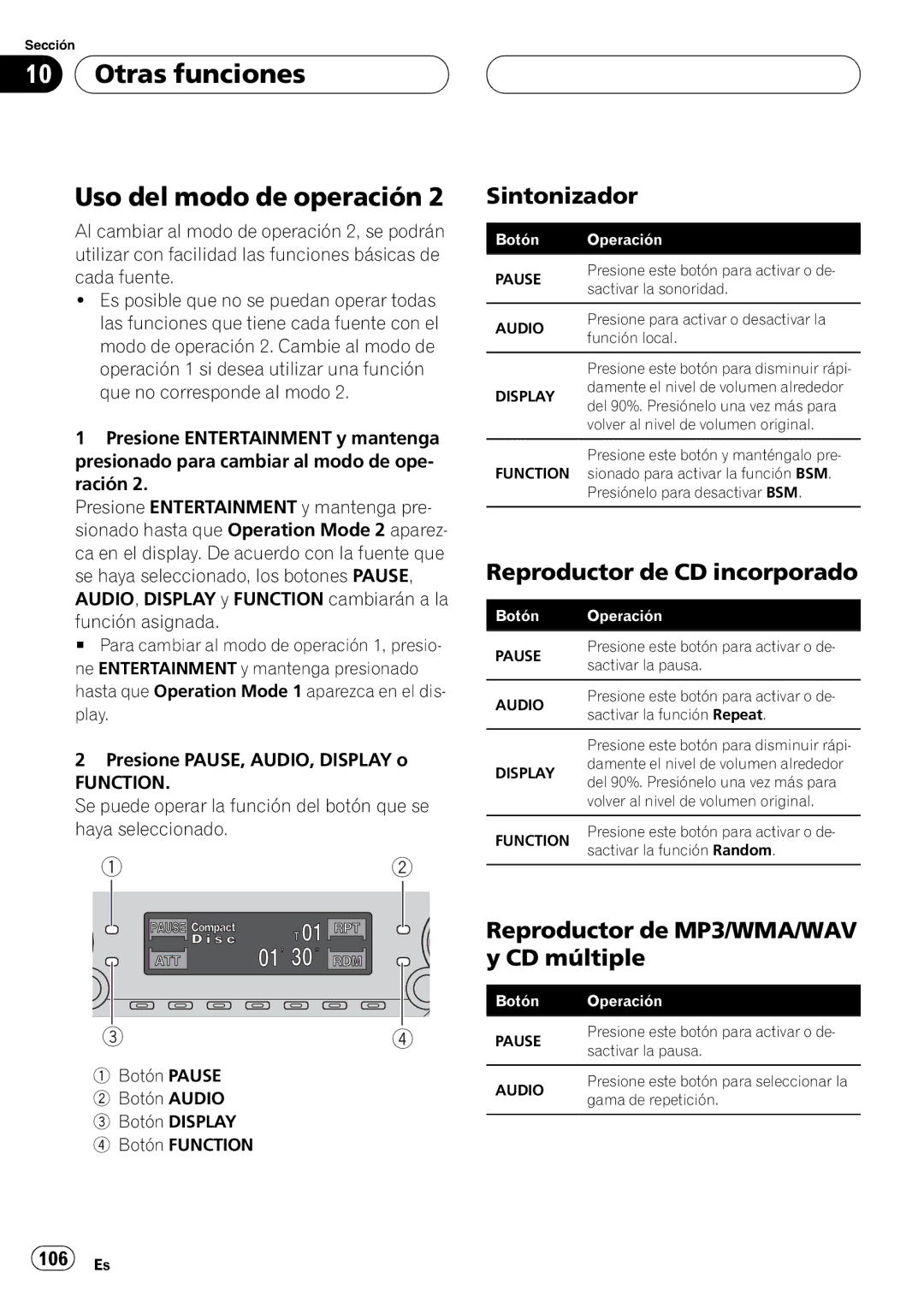 Pioneer DEH-P7650MP operation manual + + 