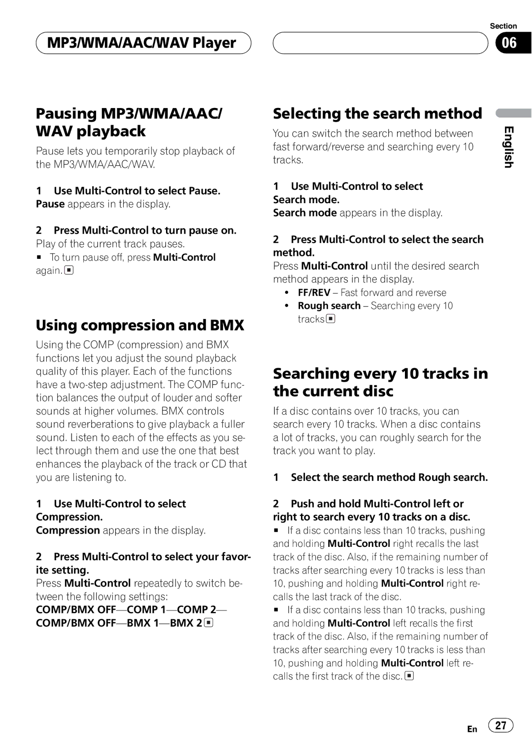 Pioneer DEH-P7700MP operation manual 