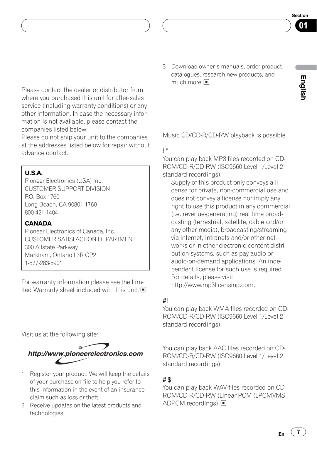 Pioneer DEH-P7700MP operation manual 