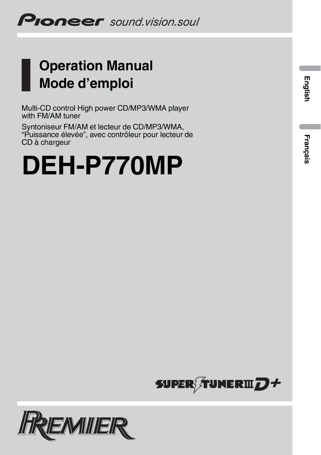 Pioneer DEH-P770MP operation manual 