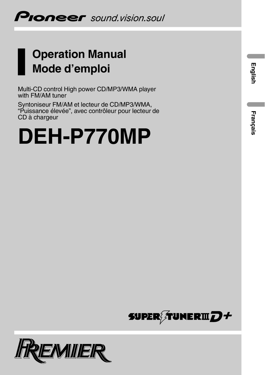 Pioneer DEH-P770MP operation manual 