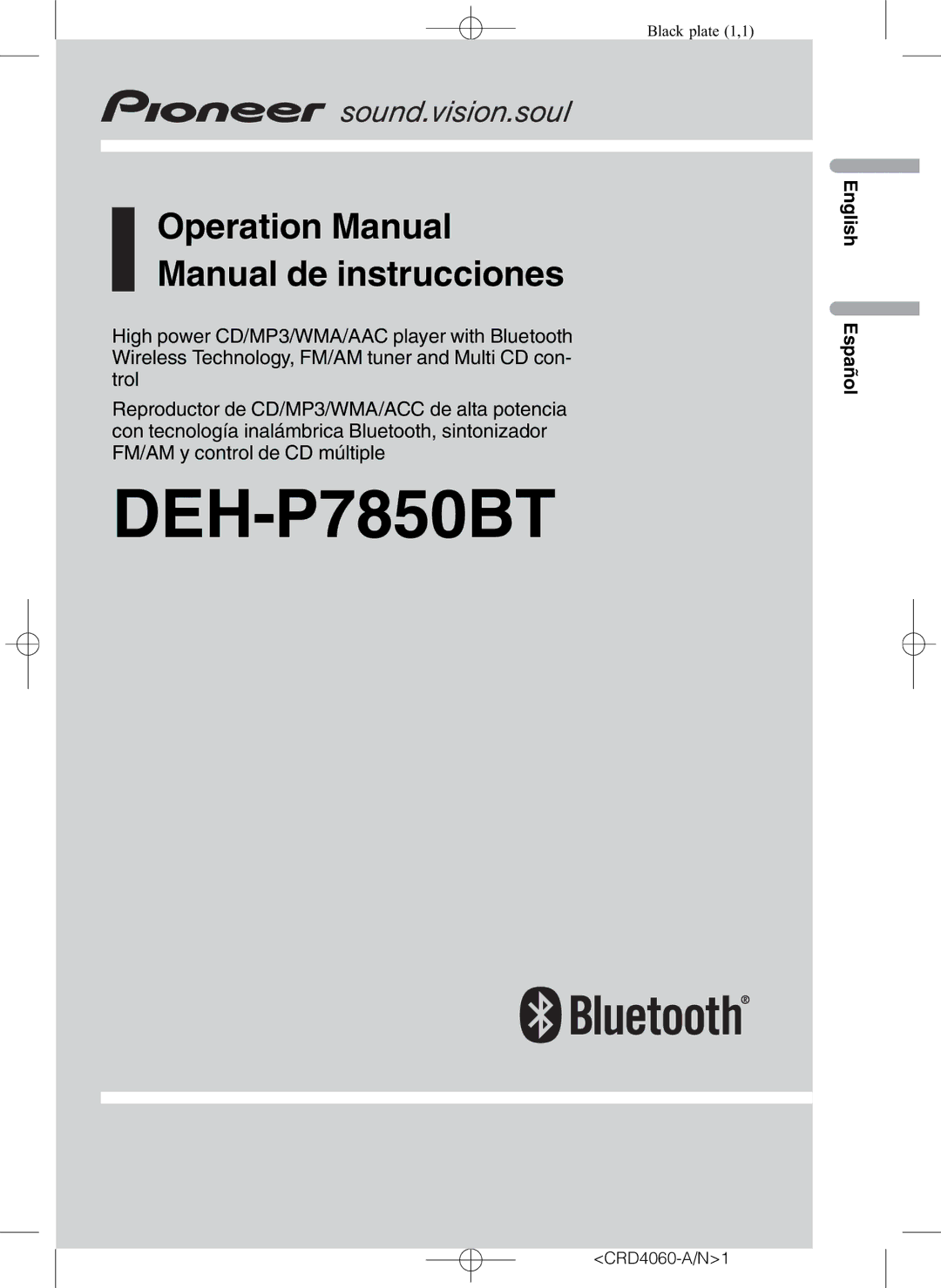 Pioneer DEH-P7850BT operation manual Manual de instrucciones, CRD4060-A/N1 