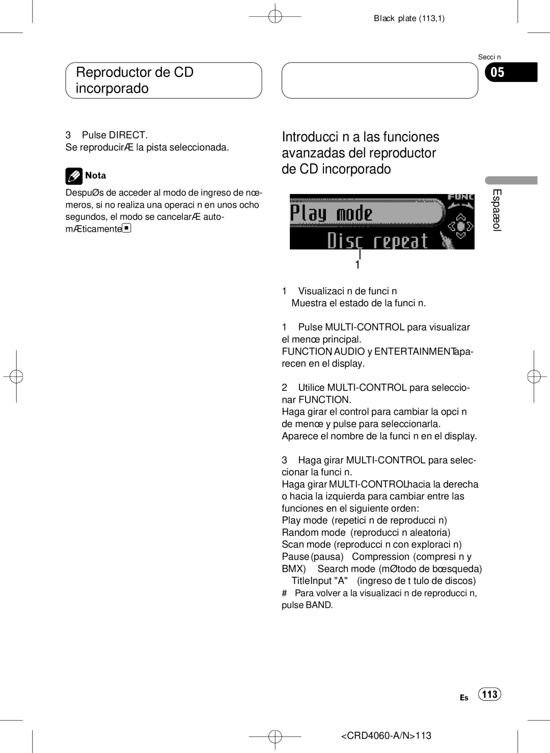 Pioneer DEH-P7850BT operation manual Reproductor de CD incorporado 