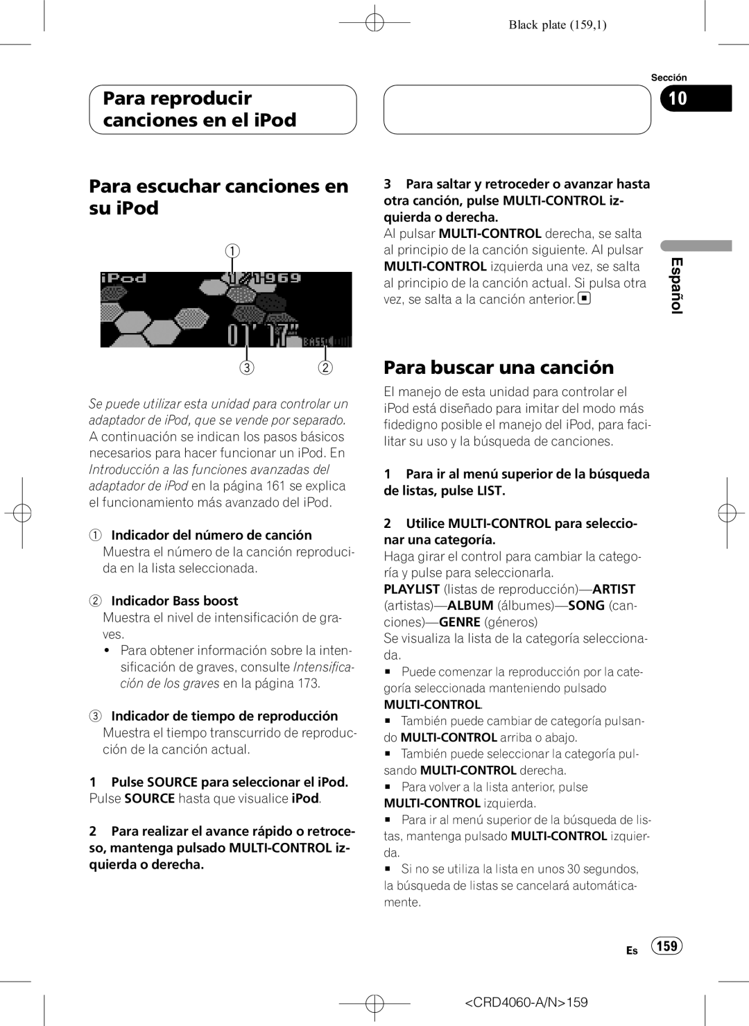 Pioneer DEH-P7850BT operation manual Para buscar una canción, MULTI-CONTROL izquierda una vez, se salta 