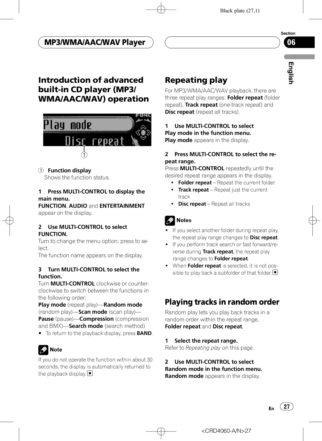 Pioneer DEH-P7850BT operation manual Black plate 27,1 