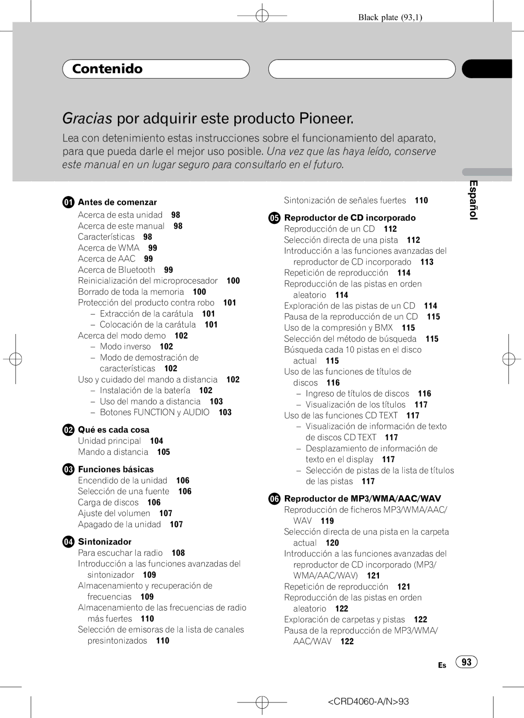 Pioneer DEH-P7850BT operation manual Contenido 