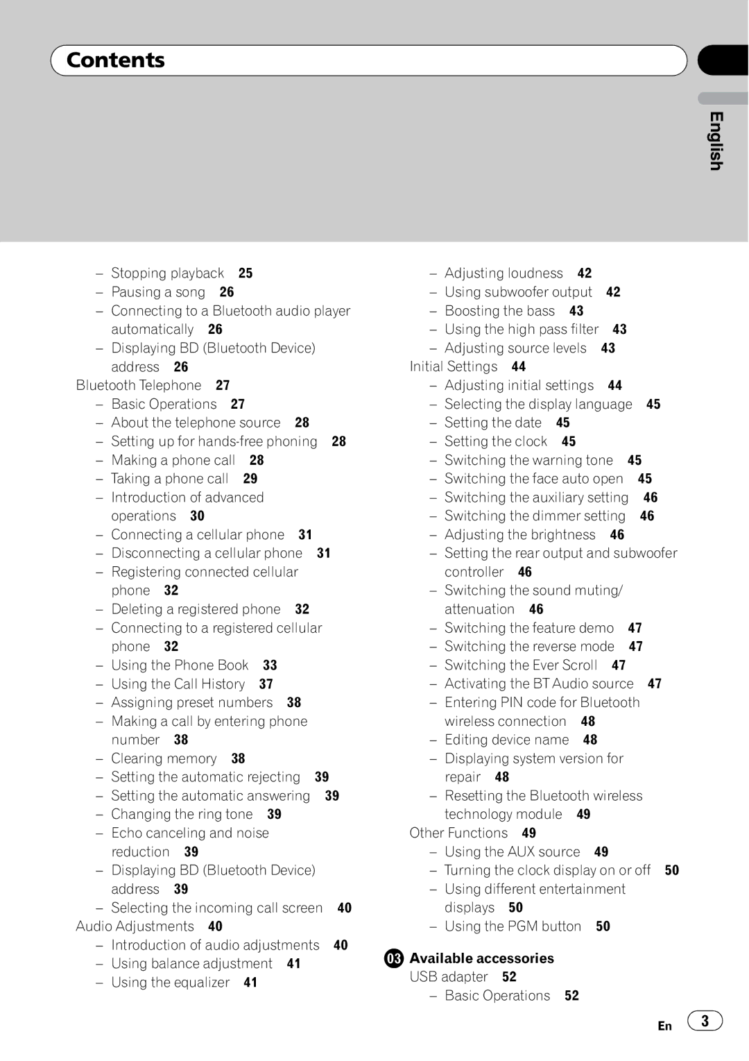 Pioneer DEH-P7900BT Stopping playback Adjusting loudness, Connecting to a Bluetooth audio player, Automatically, Number 