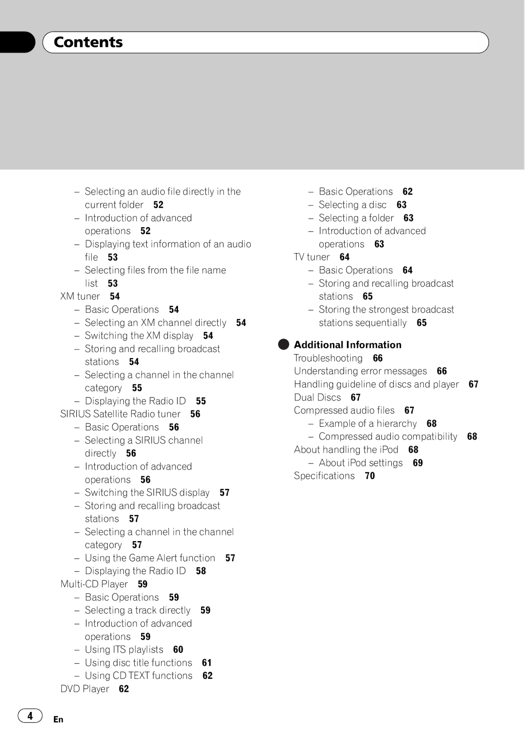 Pioneer DEH-P7900BT operation manual Understanding error messages, Dual Discs Compressed audio files 