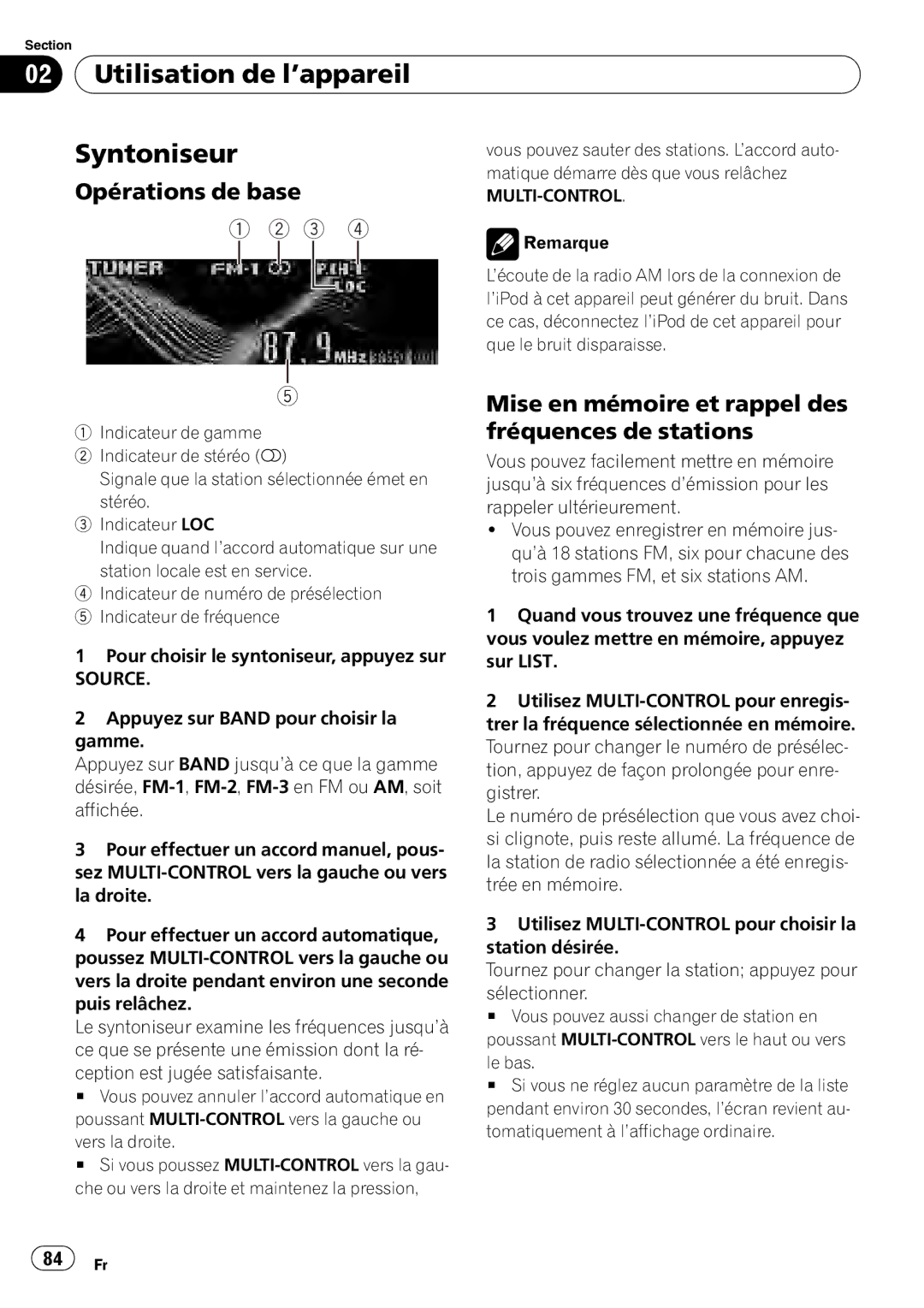 Pioneer DEH-P7900BT operation manual Utilisation de l’appareil Syntoniseur, Opérations de base, Source 