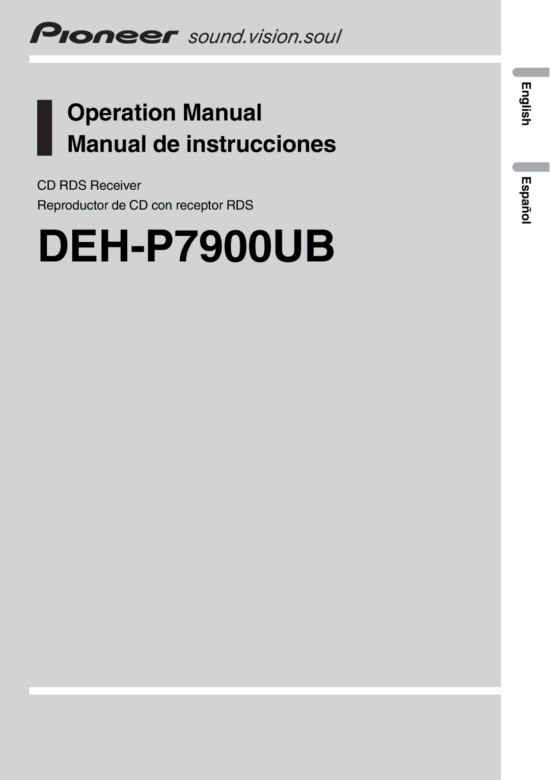 Pioneer DEH-P7900UB operation manual 