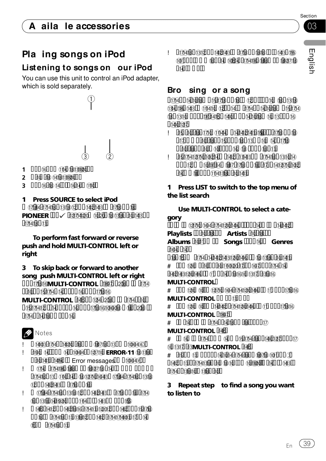 Pioneer DEH-P7900UB operation manual Available accessories Playing songs on iPod, Listening to songs on your iPod 