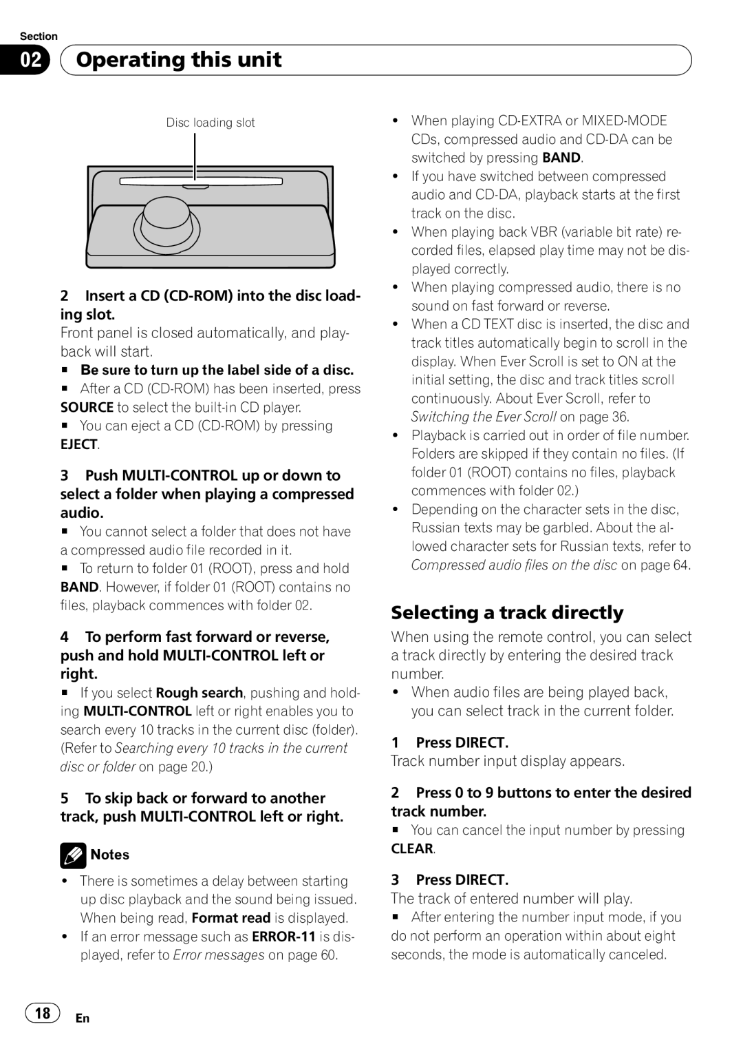 Pioneer DEH-P7900UB operation manual Selecting a track directly, 02Operating this unit 