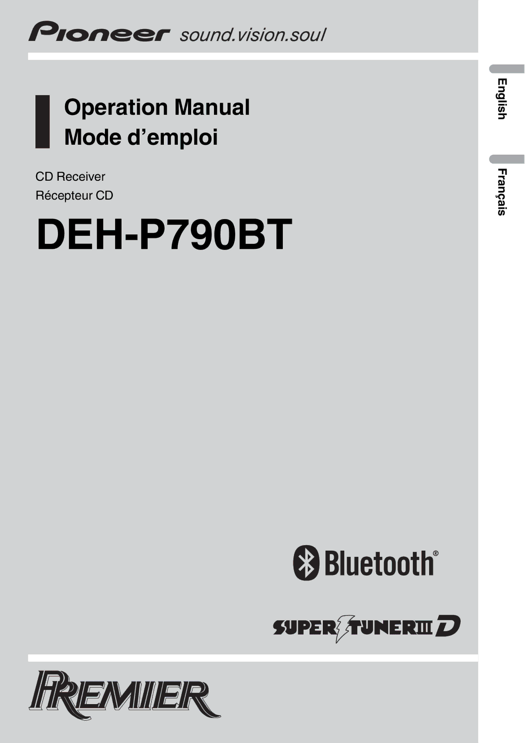 Pioneer DEH-P790BT operation manual 