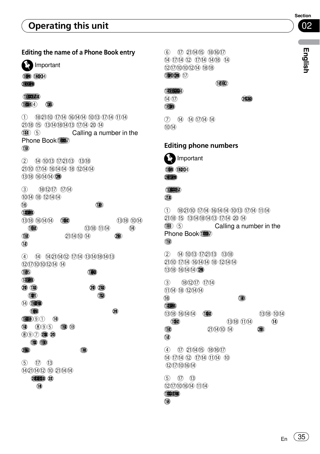 Pioneer DEH-P790BT operation manual Editing the name of a Phone Book entry, Editing phone numbers 