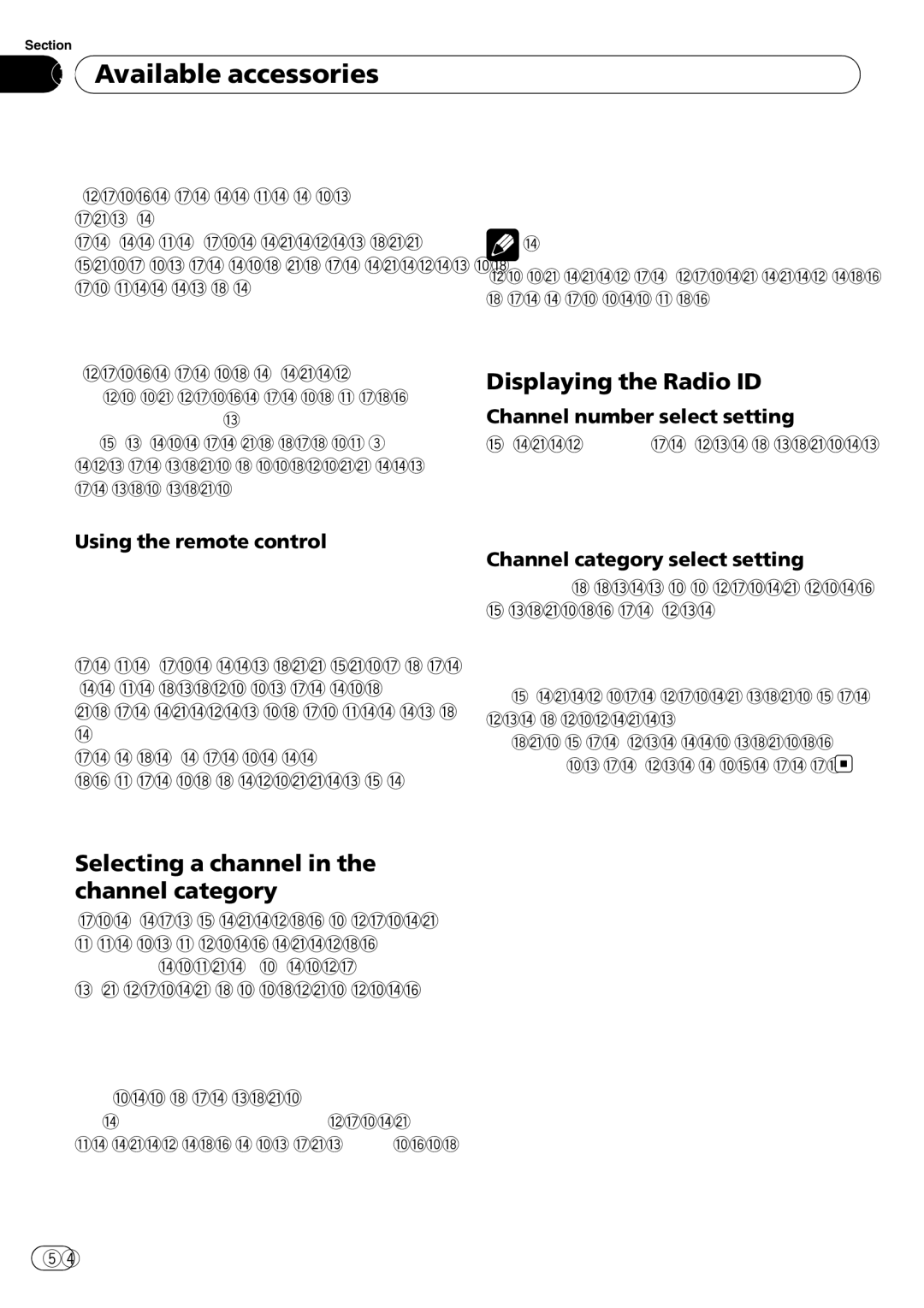 Pioneer DEH-P790BT Displaying the Radio ID, Selecting a channel in the channel category, Channel number select setting 