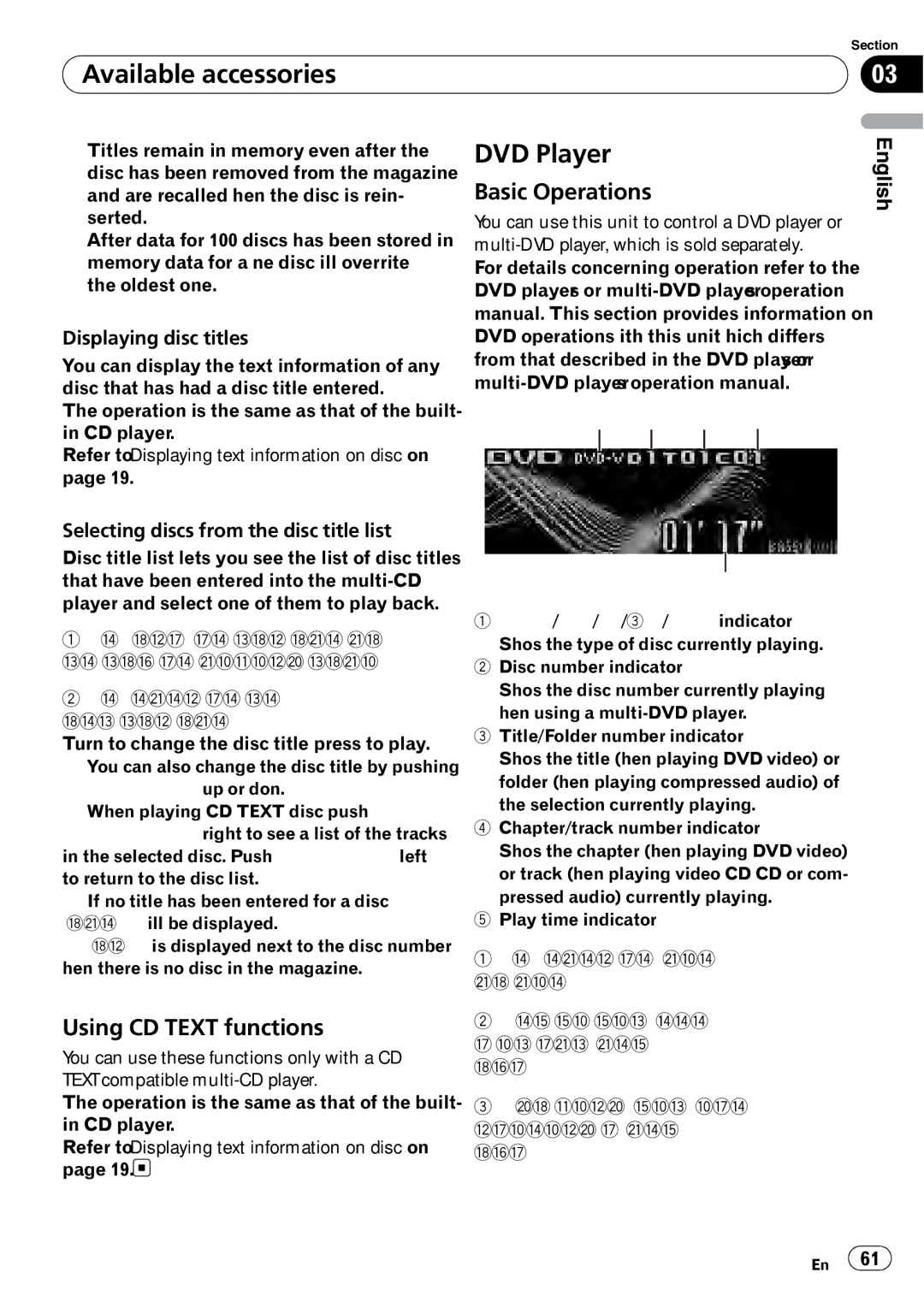 Pioneer DEH-P790BT DVD Player, Using CD Text functions, Displaying disc titles, Selecting discs from the disc title list 