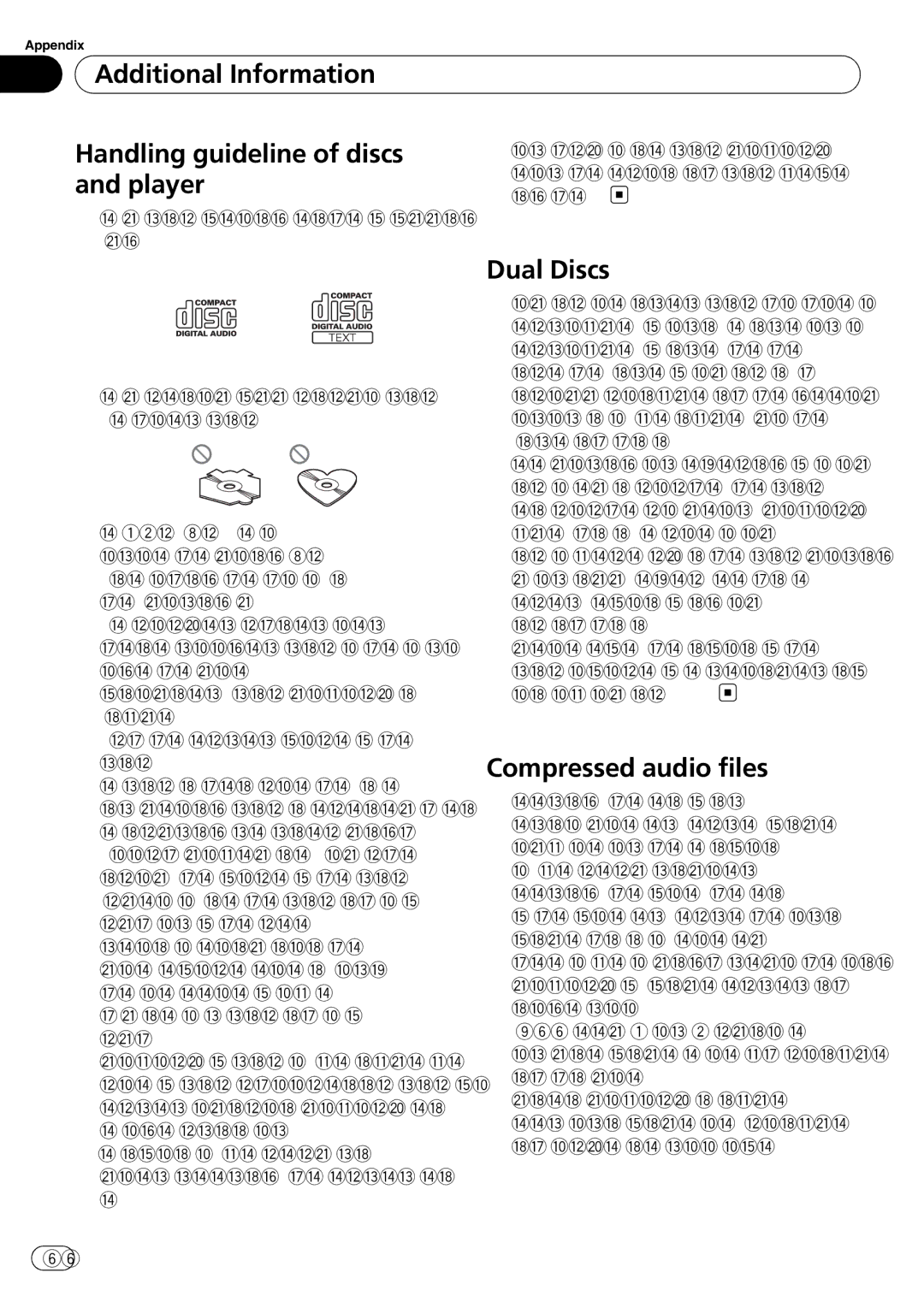 Pioneer DEH-P790BT Additional Information Handling guideline of discs, Player, Dual Discs, Compressed audio files 