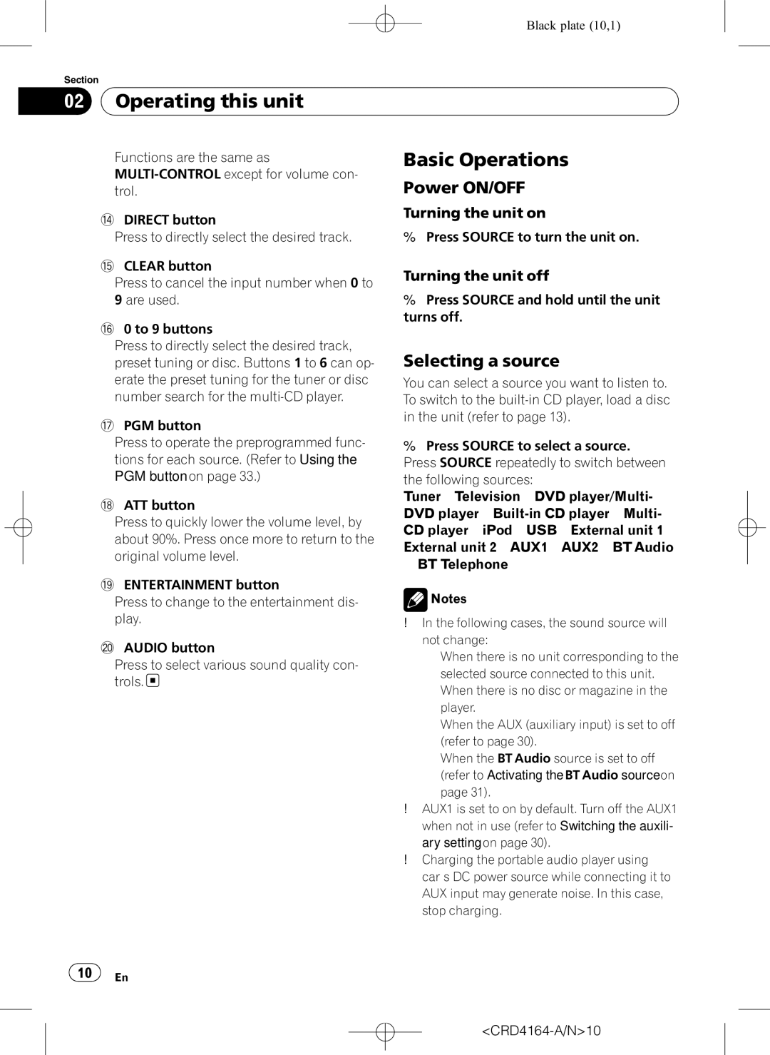 Pioneer DEH-P7950UB Basic Operations, Power ON/OFF, Selecting a source, Turning the unit on, Turning the unit off 