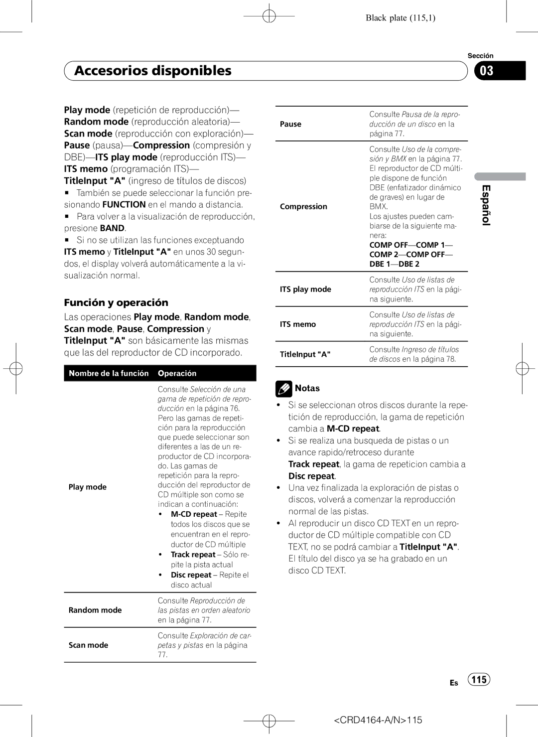 Pioneer DEH-P7950UB operation manual CRD4164-A/N115, Comp OFF-COMP Comp 2-COMP OFF DBE 1-DBE 