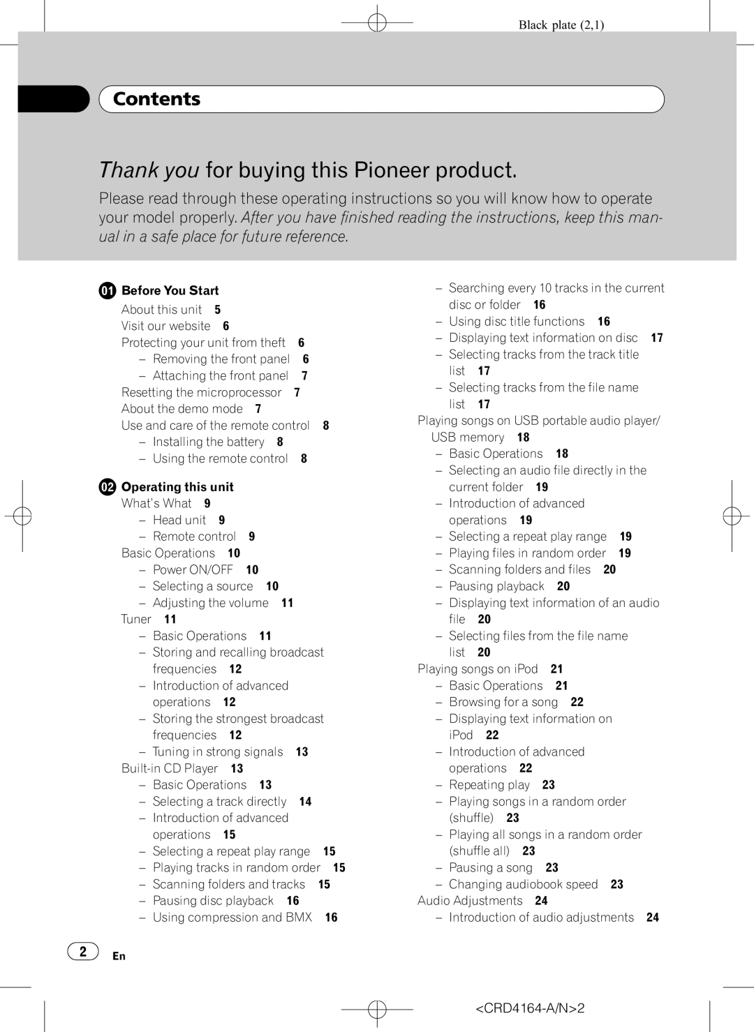 Pioneer DEH-P7950UB Contents, Before You Start About this unit, Playing tracks in random order, Changing audiobook speed 