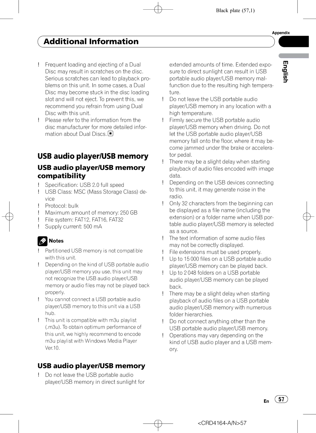 Pioneer DEH-P7950UB operation manual USB audio player/USB memory compatibility 