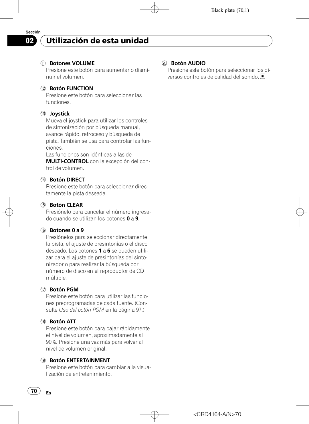 Pioneer DEH-P7950UB operation manual CRD4164-A/N70 