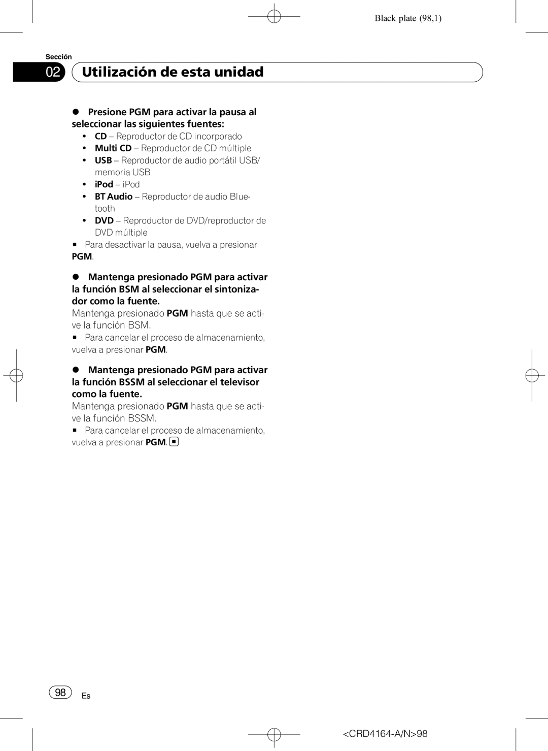 Pioneer DEH-P7950UB operation manual CRD4164-A/N98 