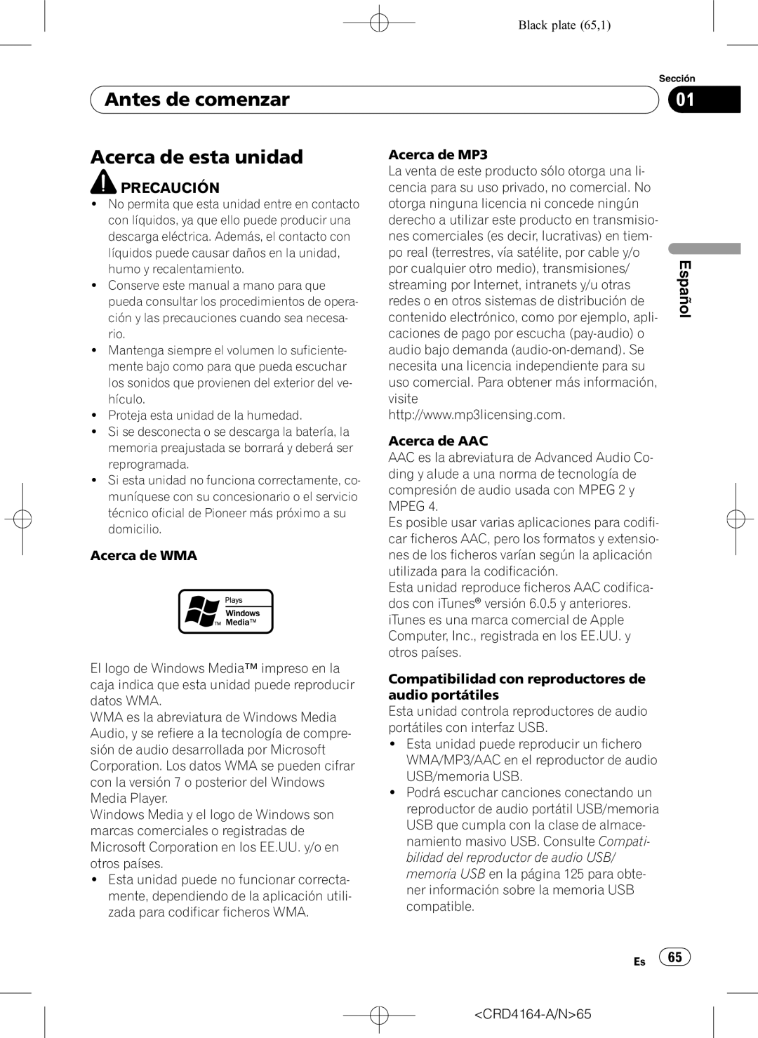 Pioneer DEH-P7950UB operation manual Antes de comenzar, Acerca de esta unidad, Precaución, Español 