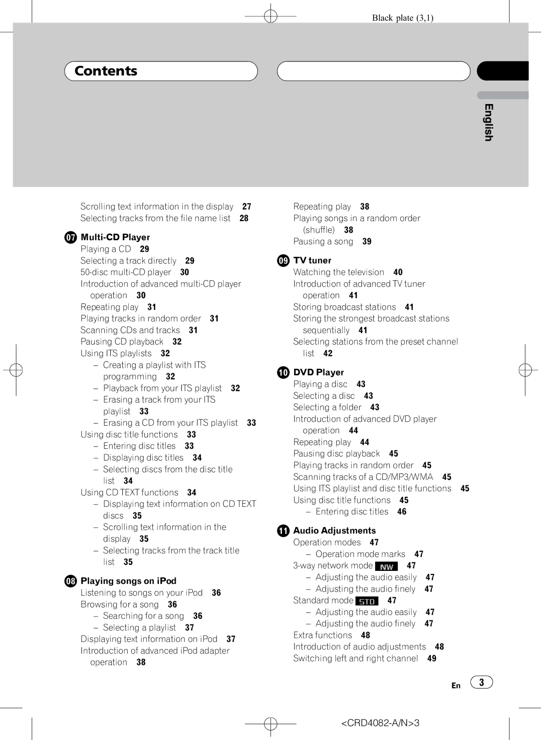 Pioneer DEH-P80RS Playing tracks in random order, Using disc title functions Entering disc titles, TV tuner 