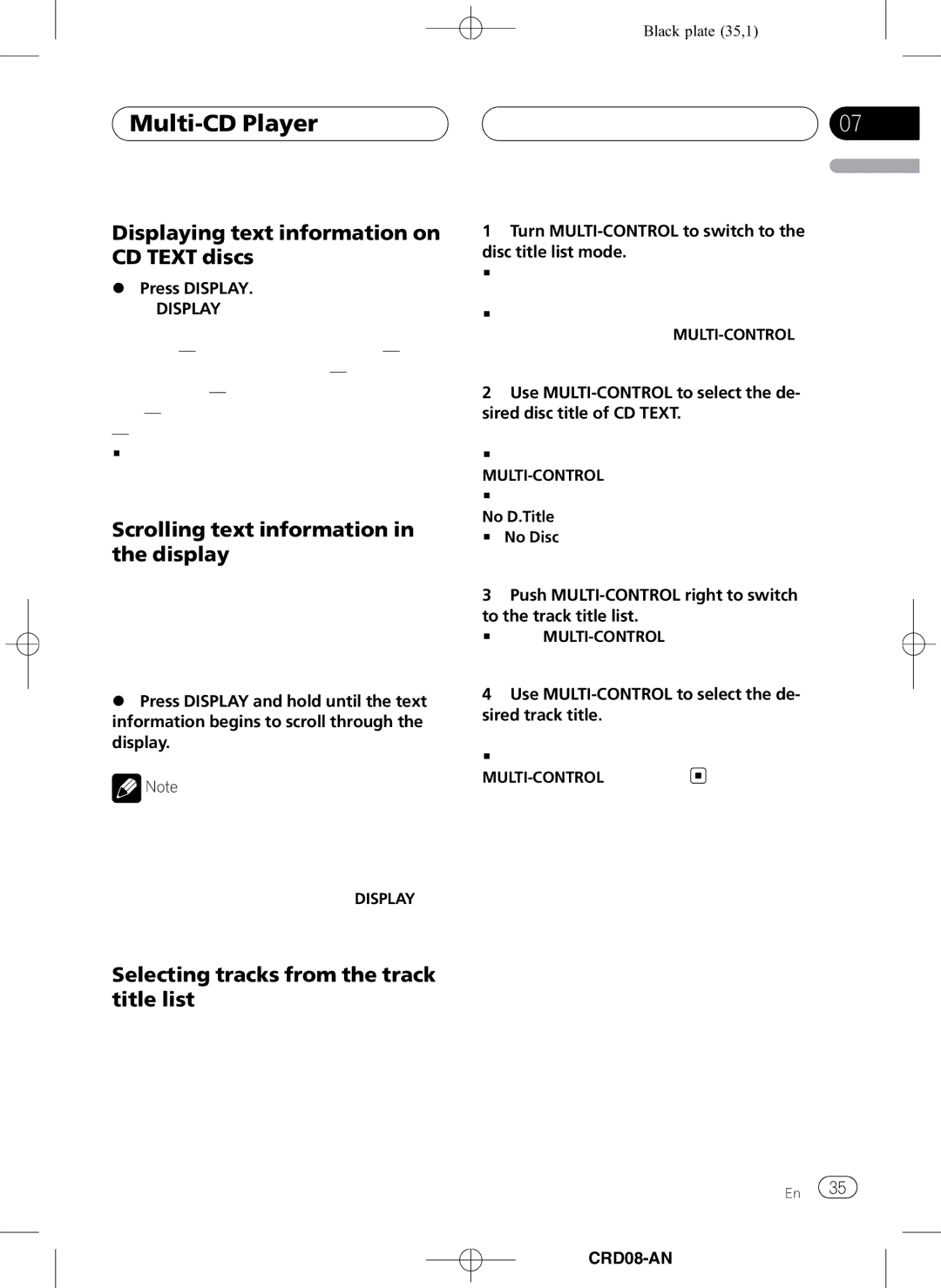 Pioneer DEH-P80RS operation manual Black plate 35,1 