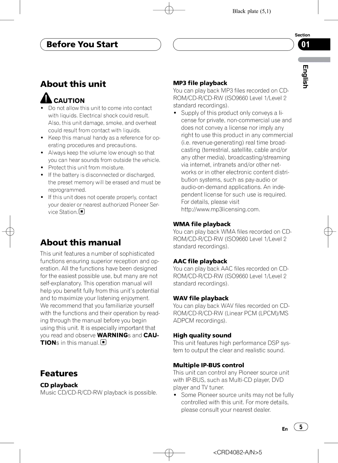 Pioneer DEH-P80RS operation manual Before You Start About this unit, About this manual Features 